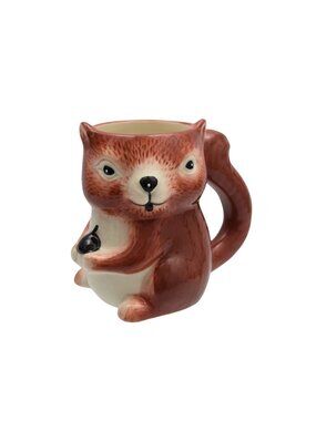 Squirrel Shaped Ceramic Mug By Threshold 16 Oz Adorable Acorn Design